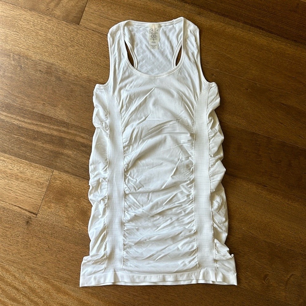 CALIA brand Racerback tank, creamy white, size S